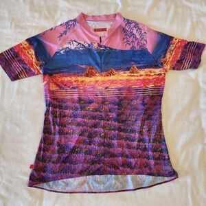 Terry Women’s Graphic Soleil Flow UPF 50+ Cycling Jersey Sz XXL Short Sleeve
